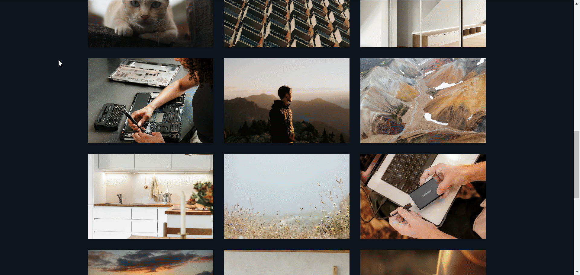 Stock photo explorer web app preview